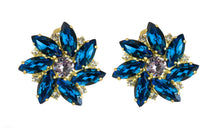 Load image into Gallery viewer, Alice Clip Earrings with Blue Crystals
