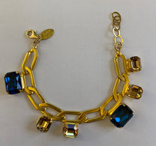 Charger l&#39;image dans la galerie, Luciana Bracelet Blue and Yellow Crystals
